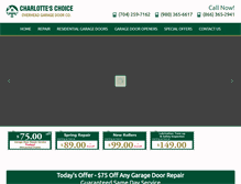Tablet Screenshot of charlotteoverheaddoors.com
